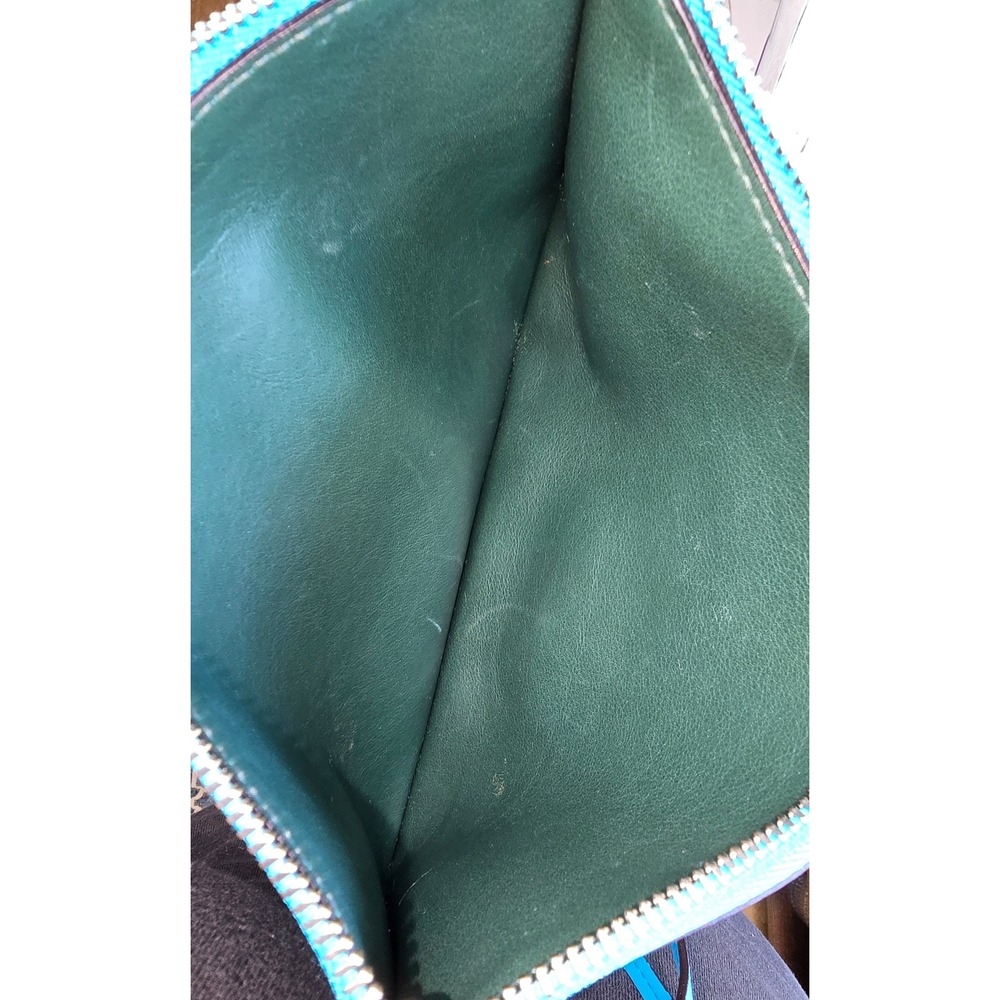Christian Dior Diorissimo Turquoise Leather Tote Bag Silver Hardware with Pouch - Picture 13 of 16